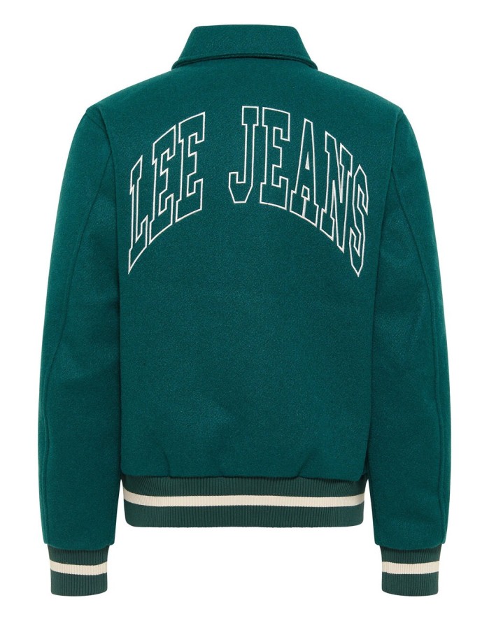 LEE VARSITY JACKET MĘSKA KURTKA PRZEJŚCIOWA LOGO NADRUK ESMERALDA L87TDB96 112321558