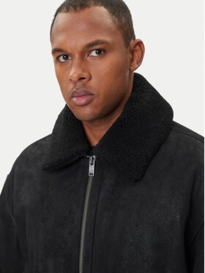 BOSS Kurtka skórzana Jonier 50547567 Czarny Relaxed Fit