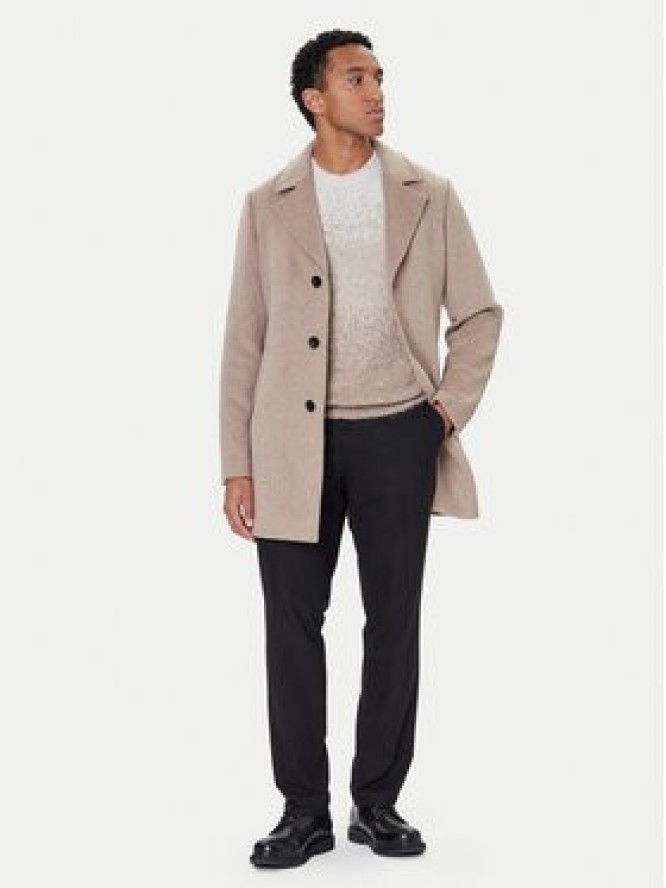 Guess Płaszcz wełniany M4BL3S WGJ82 Beżowy Slim Fit