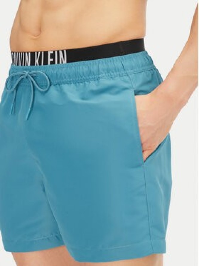 Calvin Klein Swimwear Szorty kąpielowe KM0KM01093 Niebieski Regular Fit