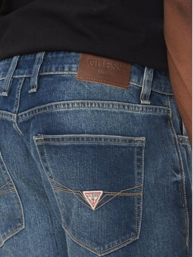Guess Jeansy M5GAS2 D4Z80 Niebieski Slim Tapered Fit