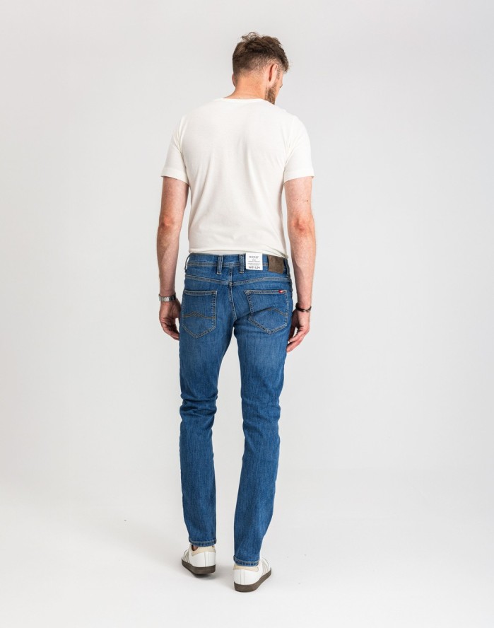 Męskie Spodnie Jeansowe Mustang Style Oregon Tapered Denim Blue 1017123 5000 623