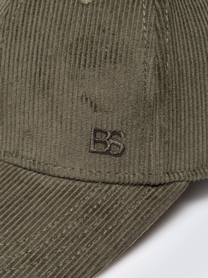 czapka z daszkiem sztruksowa khaki cordi 301