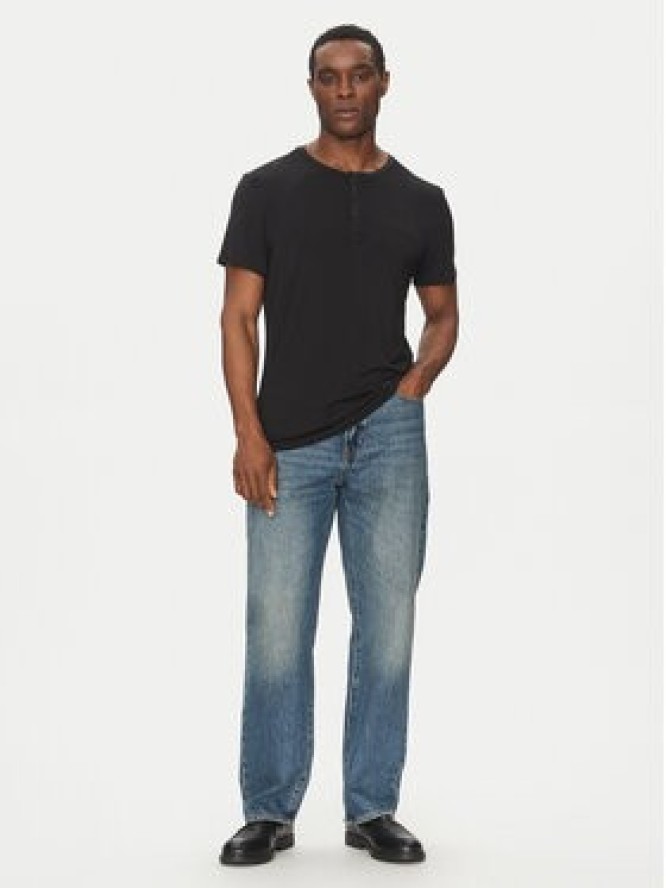 Calvin Klein Underwear T-Shirt Henley LV00NM2803 Czarny Regular Fit