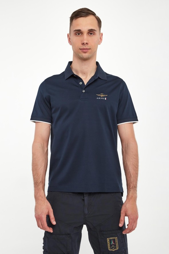 Polo męskie z haftem AERONAUTICA MILITARE