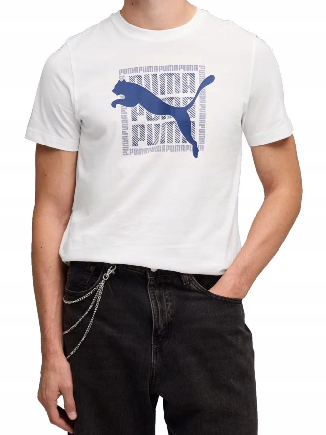 Koszulka Męska Puma Sportowa Biała Bawełniana T-Shirt