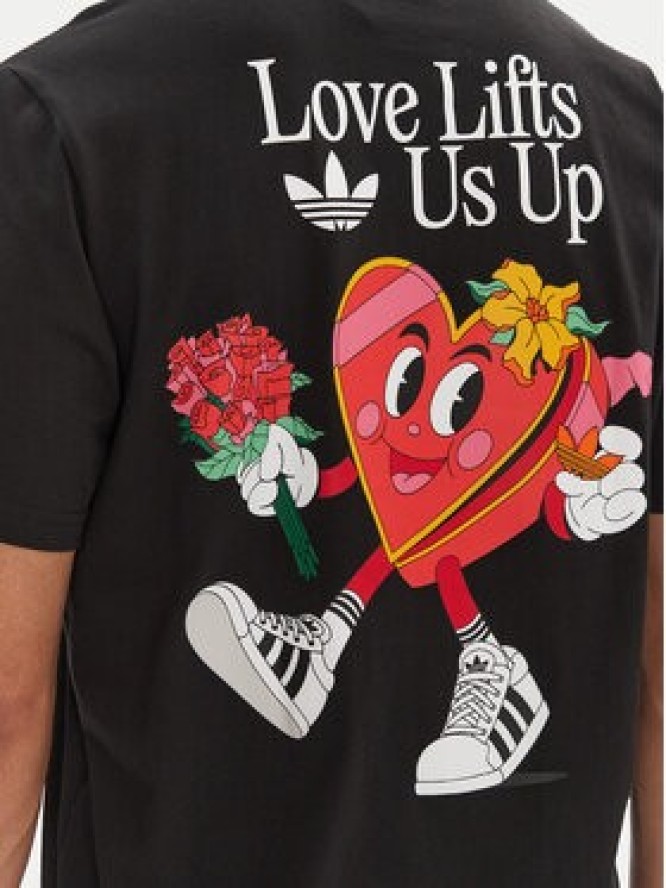 adidas T-Shirt Made by Nelson JN7030 Czarny Loose Fit