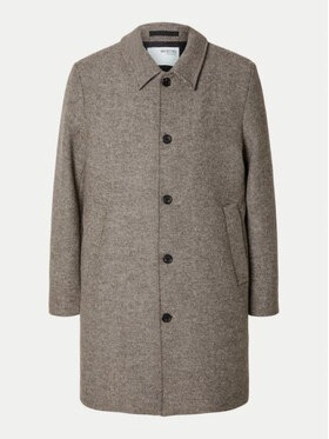 Selected Homme Płaszcz wełniany 16089348 Beżowy Regular Fit