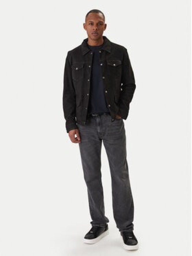 Milestone Kurtka skórzana Valerio 612205 60790 Czarny Slim Fit