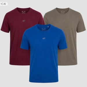 T-SHIRT MĘSKI 4F KOMPLET KOSZULEK 3 SZT KOLEKCJA LIMITOWANA M3947 SS26