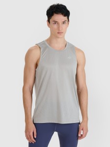 4F Tank top do biegania regular szybkoschnący męski - szary S