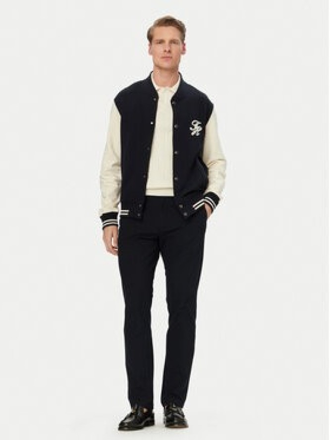 Tommy Hilfiger Bluza Colour-Blocked Terry MW0MW43091 Granatowy Regular Fit