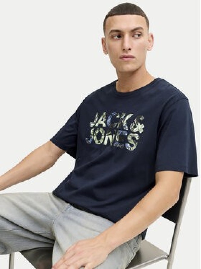 Jack & Jones T-Shirt Ejeff Logo 12288536 Granatowy Regular Fit
