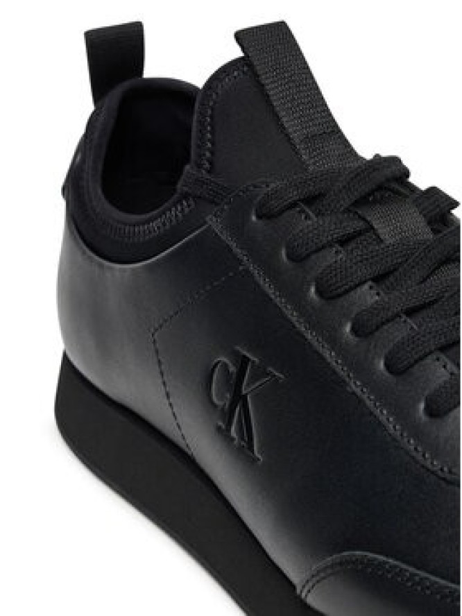 Calvin Klein Sneakersy Retro Runner Sock Laceup Lth YM0YM01362 Czarny