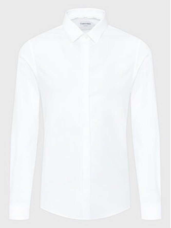Calvin Klein Koszula Hidden K10K109891 Biały Extra Slim Fit