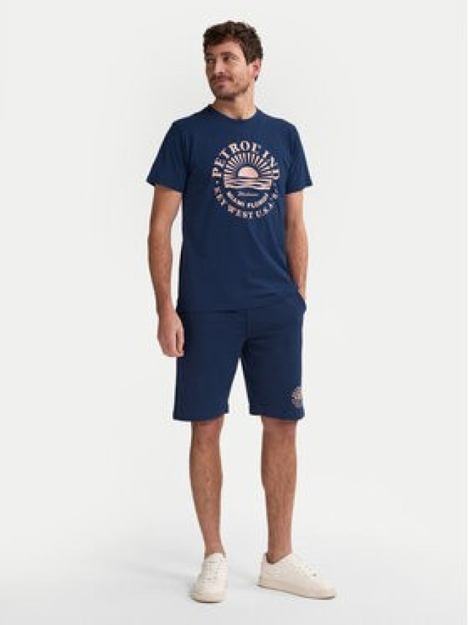 Petrol Industries T-Shirt M-1050-TSR127 Granatowy Regular Fit