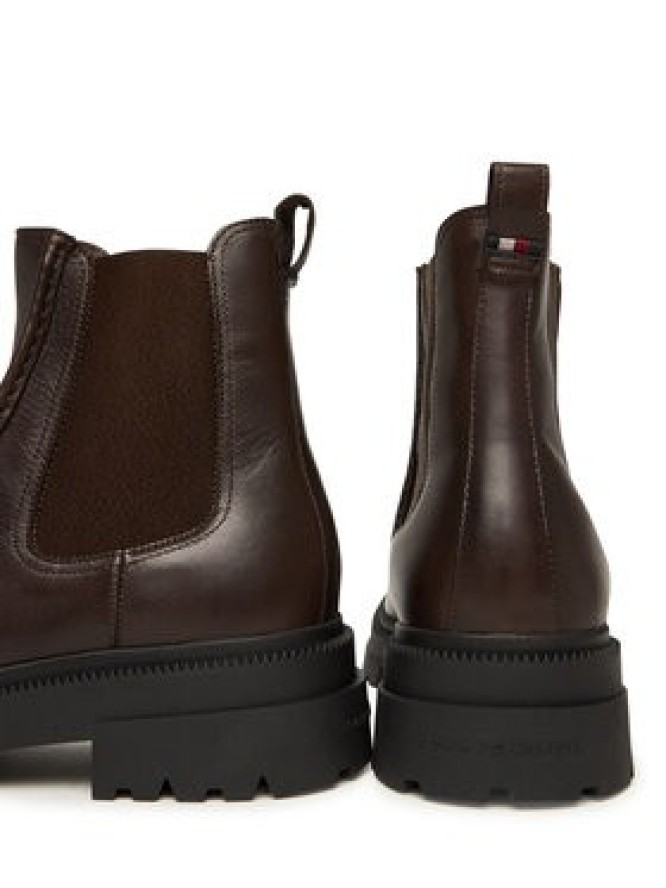 Tommy Hilfiger Sztyblety Th Chunky Dress Casual Chel FM0FM05763 Brązowy