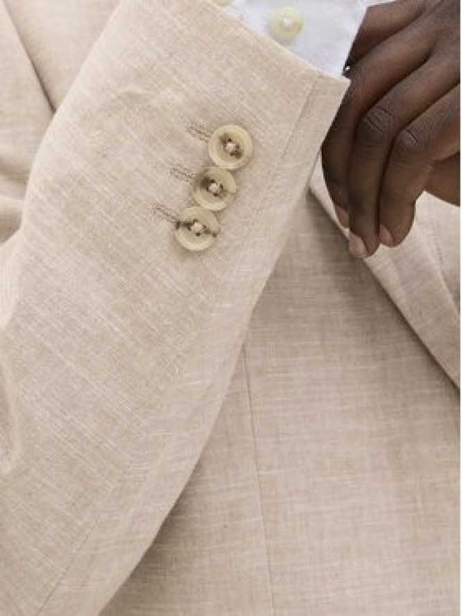 Jack & Jones Marynarka Riviera 12228721 Beżowy Slim Fit