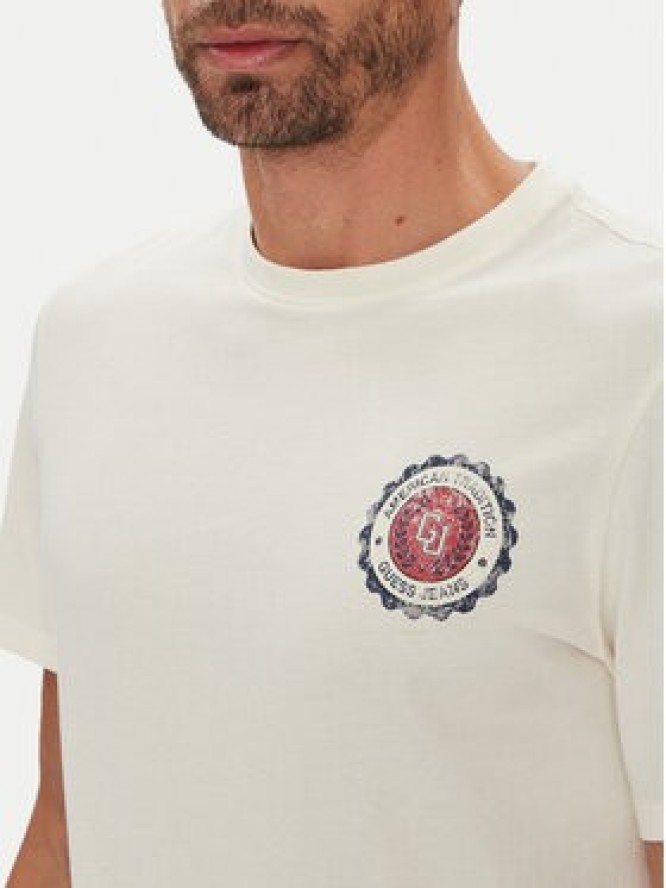 Guess Jeans T-Shirt M5YI04 K8HM0 Écru Regular Fit