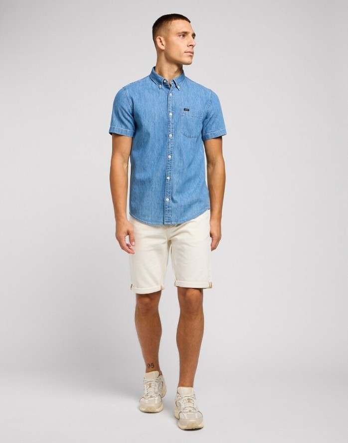 LEE BUTTON DOWN SS MĘSKA KOSZULA SHASTA BLUE 112349963 L886015637