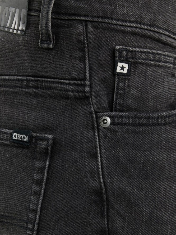 Jeansy męskie dopasowane z przetarciami czarne Martin 953