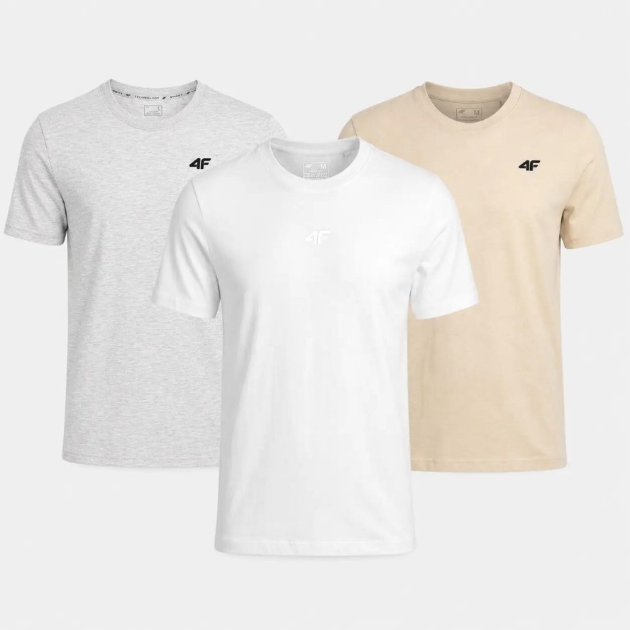 ZESTAW T-SHIRT MĘSKI 4F KOMPLET KOSZULEK 3PAK
