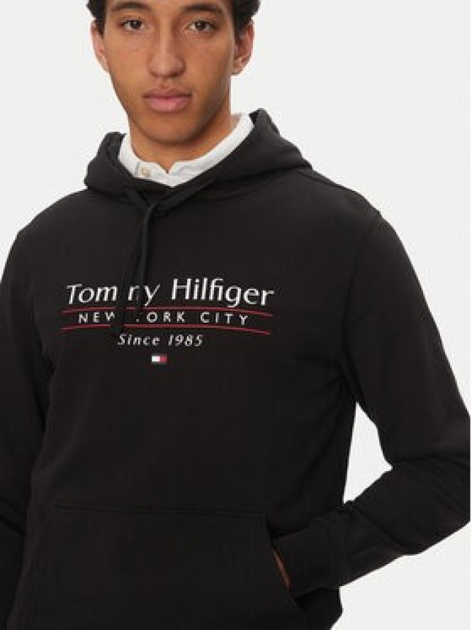 Tommy Hilfiger Bluza Center Stack MW0MW38672 Czarny Regular Fit