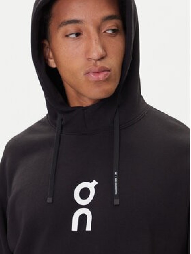 On Bluza Club Hoodie 1ME1003 Czarny Relaxed Fit