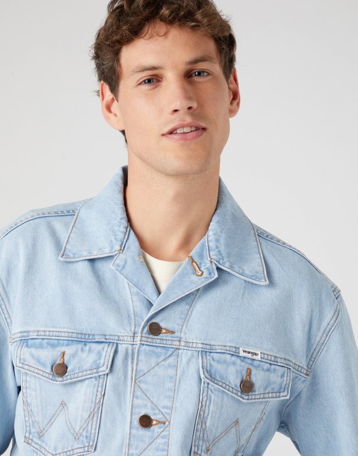 WRANGLER ANTI FIT JACKET MĘSKA KURTKA JEANSOWA JEANS BABY BLUE W45973Y94 112330848