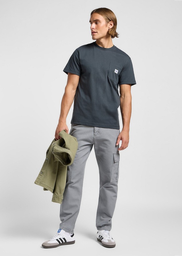 MESKA KOSZULKA LEE WW POCKET TEE WASHED BLACK 112364587