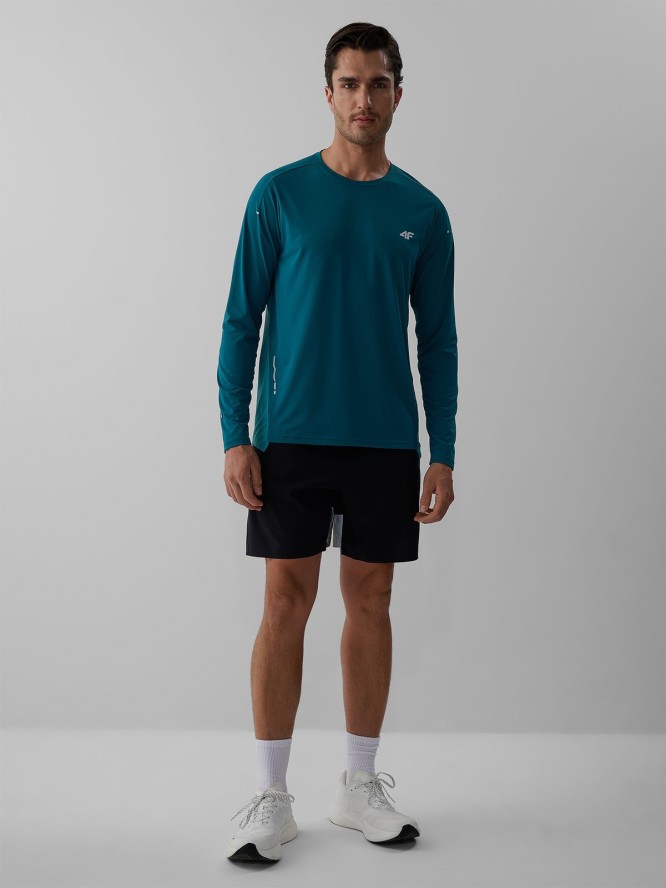 4F Longsleeve do biegania szybkoschnący męski - turkusowy S