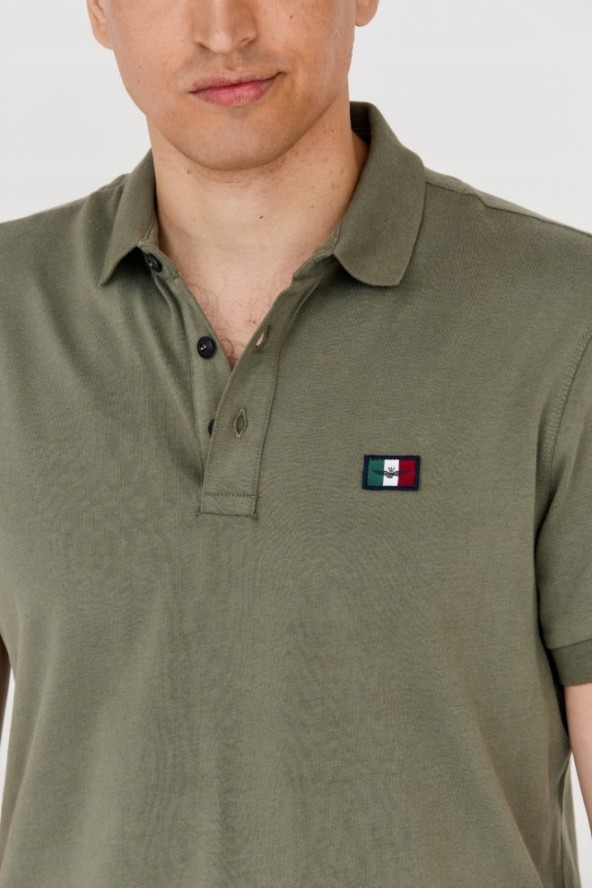 AERONAUTICA MILITARE Męska zielona koszulka polo, Rozmiar 3XL
