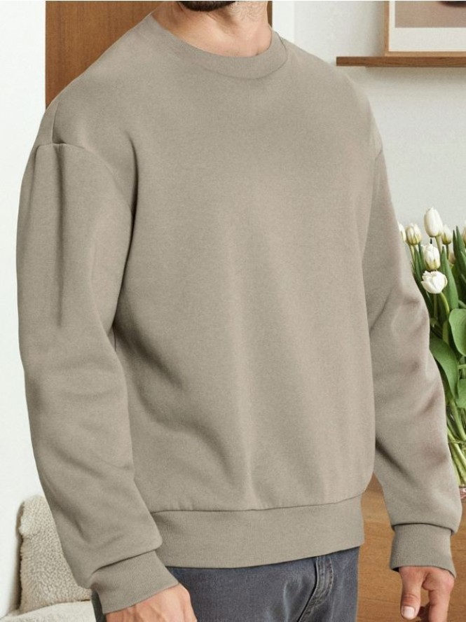 Bluza basic comfort fit - beżowy