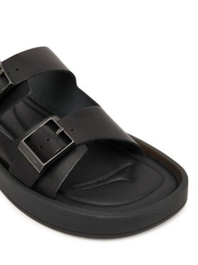 Calvin Klein Klapki Ergon Double Bar Sandal Lth HM0HM02097 Czarny