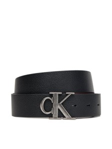Calvin Klein Pasek Męski Monogram Buckle 35Mm Adj/Rev LV04D7017G Czarny