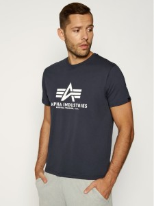 Alpha Industries T-Shirt Basic 100501 Granatowy Regular Fit