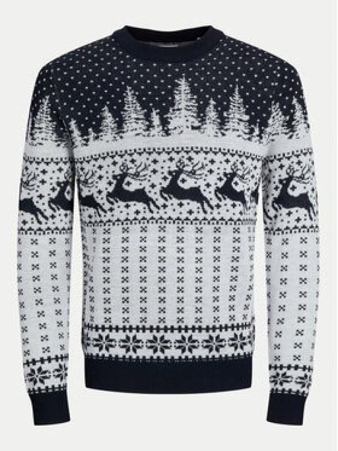 Jack & Jones Sweter Xmas Gabriel 12266118 Szary Regular Fit