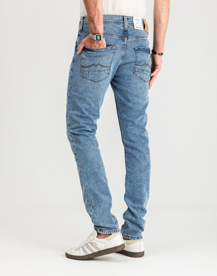 MUSTANG VEGAS SLIM MĘSKIE SPODNIE JEANSOWE JEANSY DŻINSY DENIM BLUE 1015043 5000 202