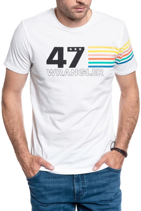 WRANGLER SS RAINBOW TEE OFF WHITE W7F1FK737 112131797
