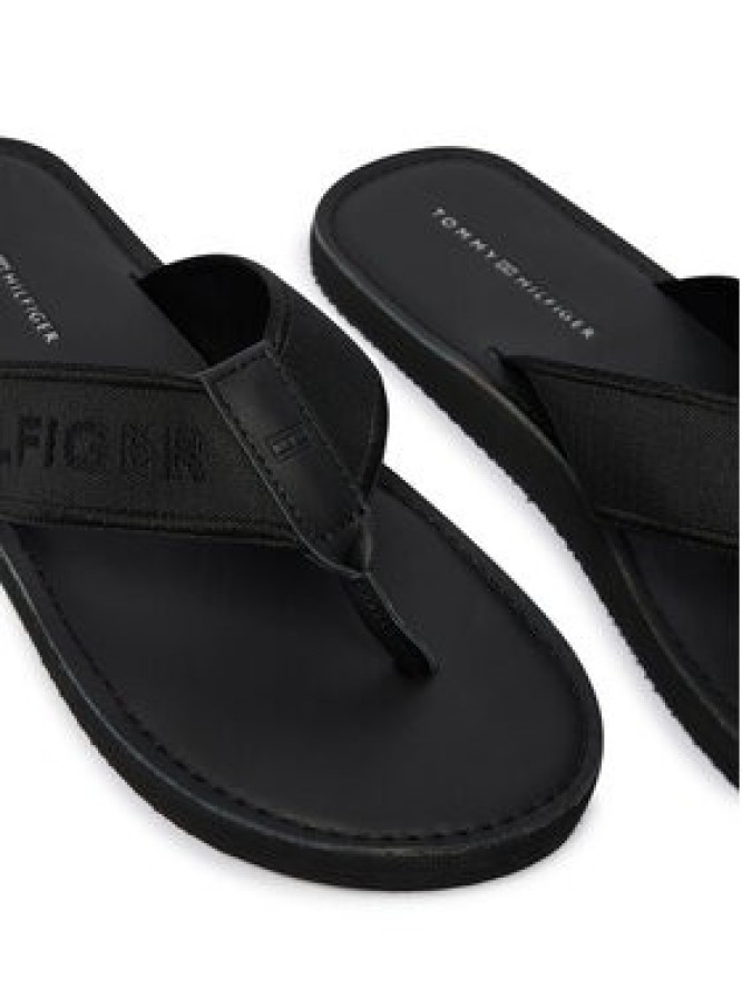 Tommy Hilfiger Japonki Jacquard Logo FM0FM05808 Czarny