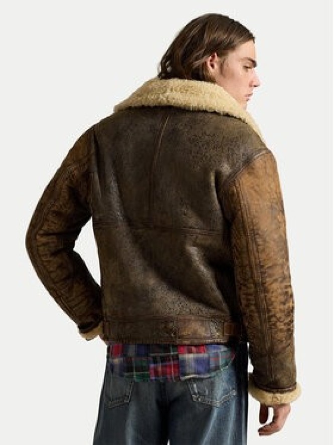 Polo Ralph Lauren Kurtka skórzana 710939176001 Brązowy Regular Fit