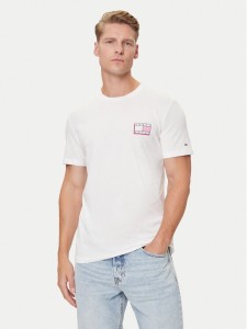 Tommy Jeans T-Shirt Pop Color Flag DM0DM21577 Biały Regular Fit