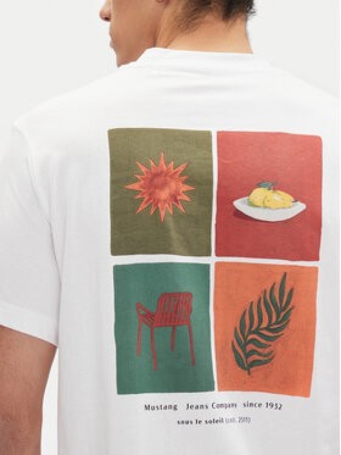 Mustang T-Shirt Akron 1016284 Biały Relaxed Fit