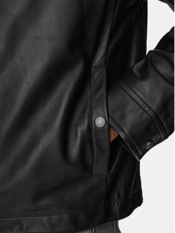 BOSS Kurtka skórzana Joban 50562532 Czarny Regular Fit