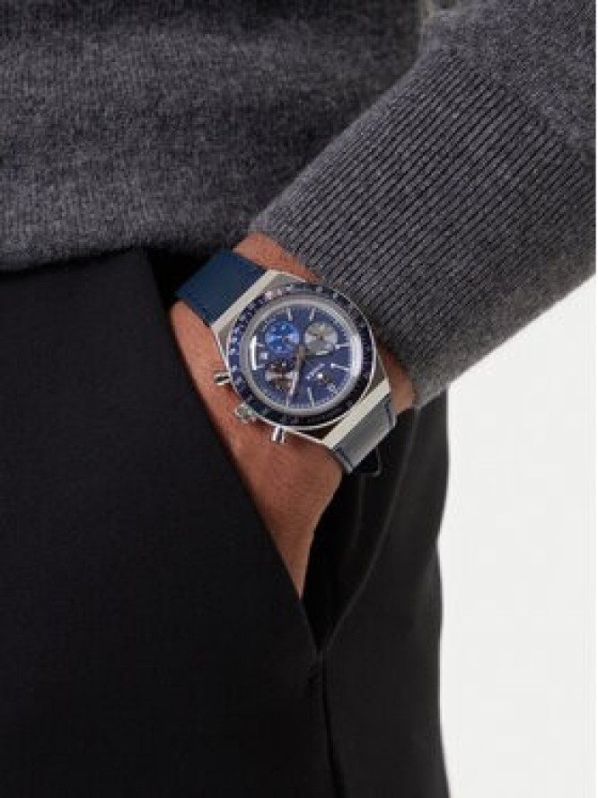 Timex Zegarek Q Diver Inspired Chronograph TW2Y36100 Granatowy