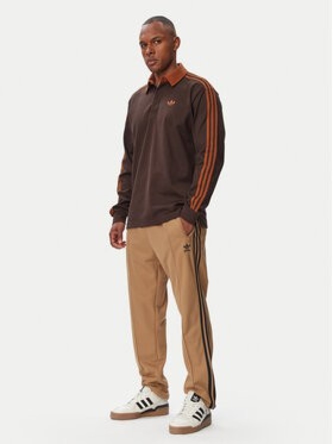 adidas Bluza 3-Stripes Rugby Longsleeve Polo KE4112 Brązowy Regular Fit