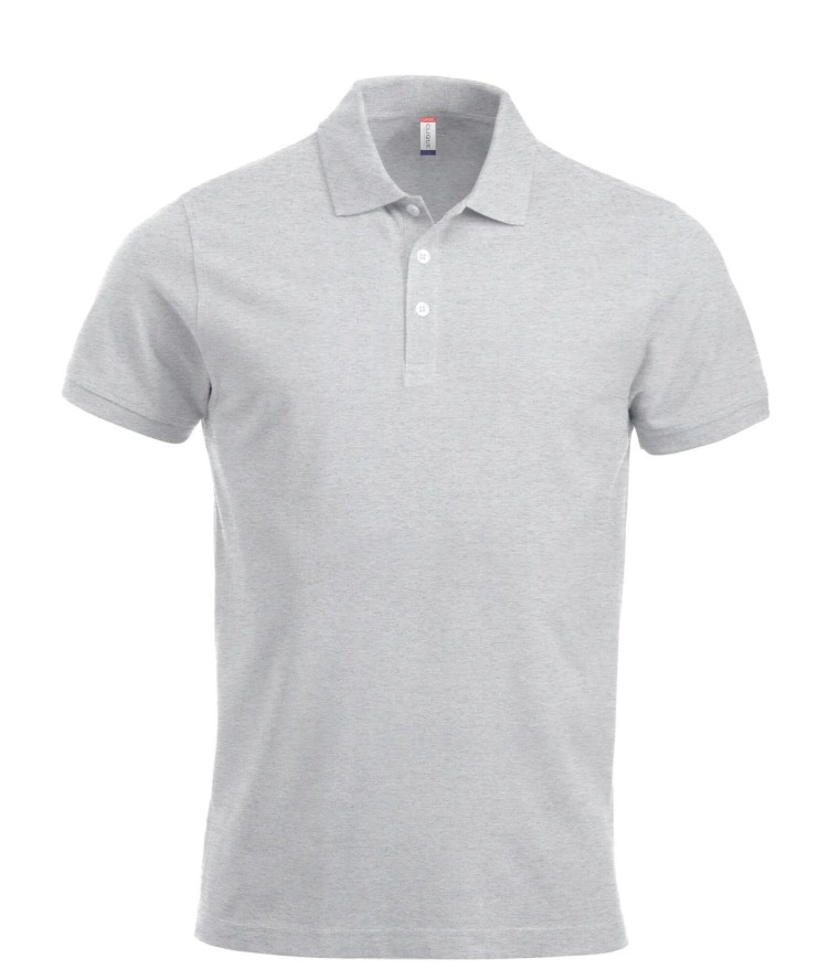 clique Classic Lincoln S/S koszulka polo męska z bawełny, modern fit – ash