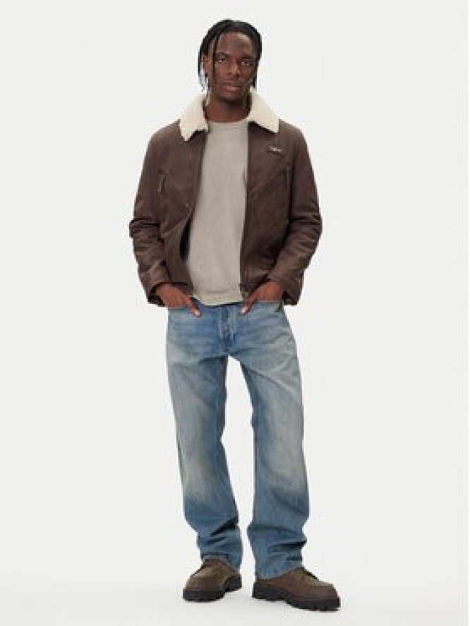 Aeronautica Militare Kurtka skórzana 252PN0960UPL00304 Brązowy Regular Fit