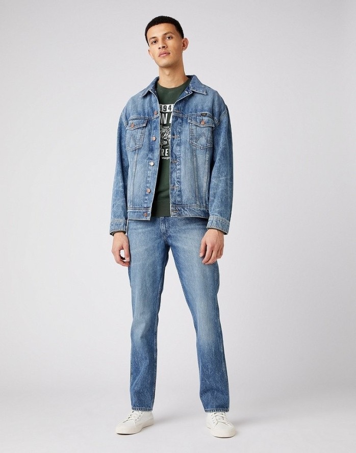 MĘSKIE SPODNIE JEANSOWE WRANGLER GREENSBORO STONE EROSION W15QSF667 112141198