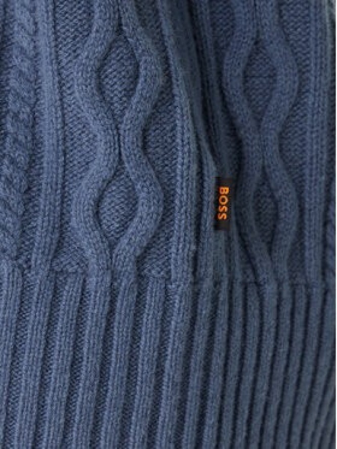 BOSS Sweter Kableto 50548689 Granatowy Regular Fit